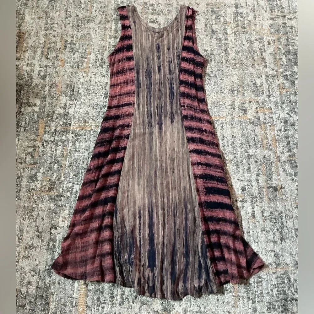 KUSNADI CRINKLY SLEEVELESS MAXI DRESS W/POCKETS! EUC! S/M